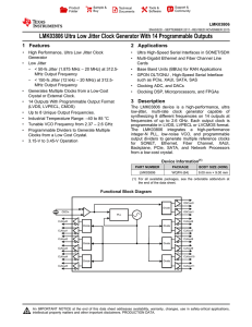 LMK03806 Ultra Low Jitter Clock Generator With 14 Programmable