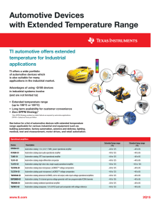 Automotive Devices with Extended Temperature Range Brochure