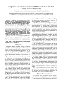 Comparison between Back-to-Back and Matrix Converters Based on