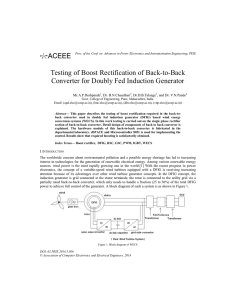Testing of Boost Rectification of Back-to