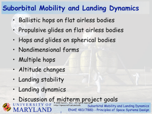 MARYLAND Suborbital Mobility and Landing Dynamics