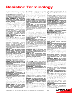Resistor Terminology