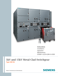 5kV and 15kV Metal-Clad Switchgear