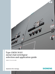 Type GM38 38 kV metal-clad switchgear selection and