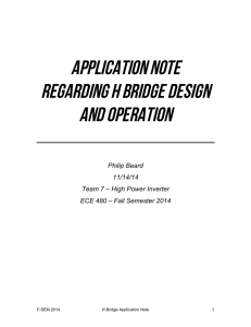 Application Note Regarding H Bridge Design and Operation