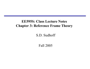 EE595S: Class Lecture Notes Chapter 3: Reference Frame Theory