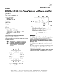 SE2623L: 2.4 GHz High Power Wireless LAN Power Amplifier
