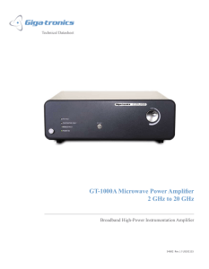 GT-1000A Microwave Power Amplifier 2 GHz to 20 GHz