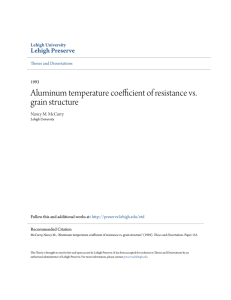 Aluminum temperature coefficient of resistance vs