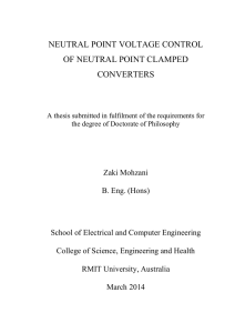 neutral point voltage control of neutral point clamped converters