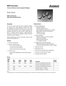HDSP-Fxxx Series: 10 mm (0.40 inch) Seven Segment Displays