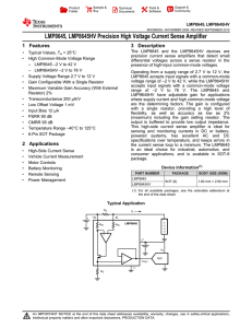 LMP8645/LMP8645HV Precision High Voltage Current Sense