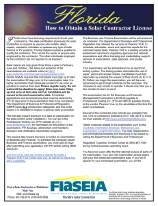 Florida`s Solar Connection - Florida Solar Energy Industries