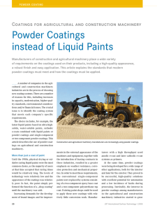 Powder Coatings instead of Liquid Paints
