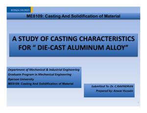 a study of casting characteristics for “ die