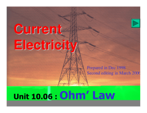 Unit 10.06 : Ohm` Law