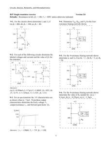 Circuits, Devices, Networks, and Microelectronics 1 BJT Single