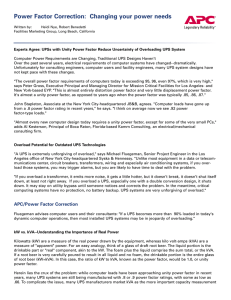 Power Factor Correction: Changing your power needs