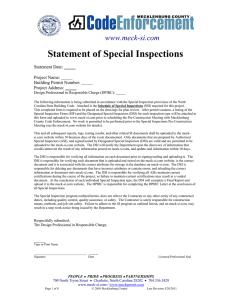 Statement of Special Inspections