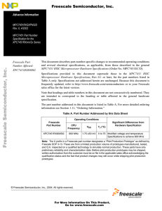 MPC7451RXSXPNS: MPC7451 Part Number Specification for