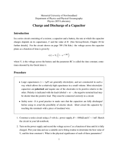 Charge and Discharge of a Capacitor