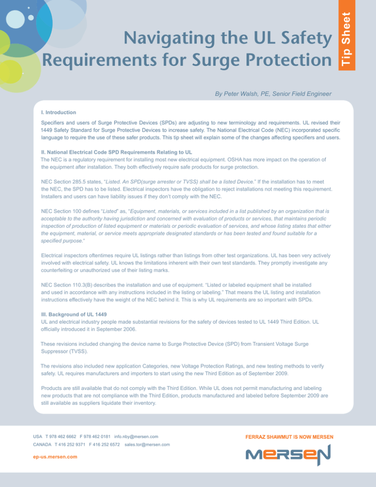 Navigating The UL Safety Requirements For Surge Protection