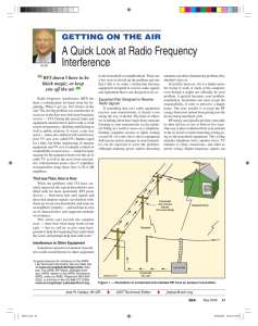 A Quick Look at Radio Frequency Interference