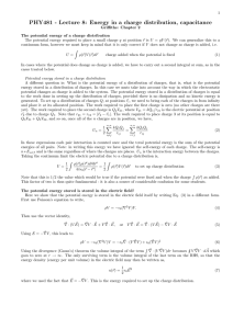 PHY481 - Lecture 8: Energy in a charge distribution, capacitance