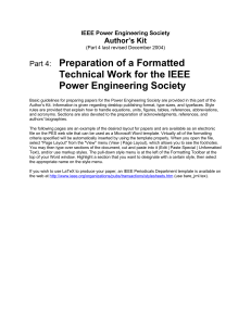 IEEE Power Engineering Society Publication Guide December I 1999