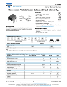 IL766B Optocoupler, Photodarlington Output, AC Input, Internal RBE