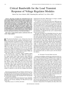 Critical Bandwidth for the Load Transient Response of Voltage