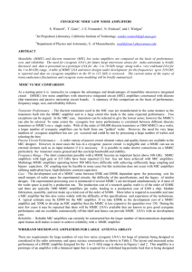 CRYOGENIC MMIC LOW NOISE AMPLIFIERS S