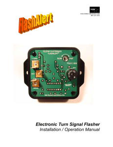 Electronic Turn Signal Flasher Installation / Operation Manual