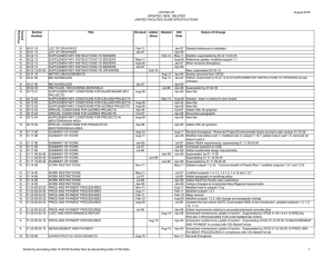 UFGS Listing of Revisions, April 2006 to present