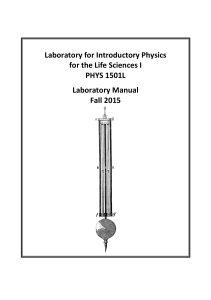 Phys 1501L lab manual Fall 2015, introduction and labs