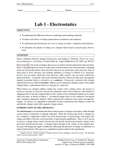 Lab 1 - Electrostatics - University of Virginia