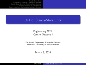 Steady-State Error - Memorial University