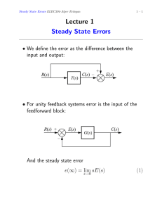 Lecture 1 Steady State Errors