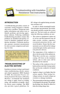 Troubleshooting with Insulation Resistance Test