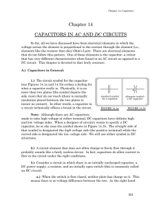Chapter 14 CAPACITORS IN AC AND DC CIRCUITS