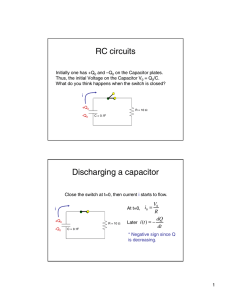 RC circuits Discharging a capacitor