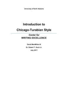 Introduction to Chicago-Turabian Style