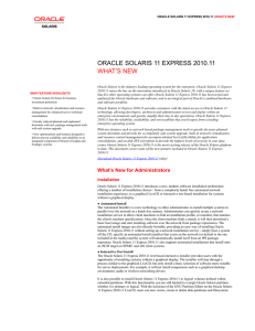Oracle Solaris 11 Express What`s New