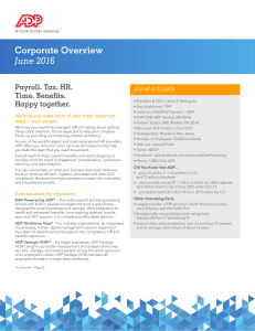Corporate Overview September 2016
