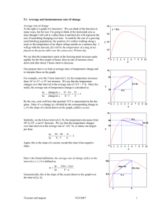 5.1 Average and instantaneous rate of change