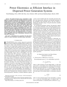 Power Electronics as Efficient Interface in Dispersed Power