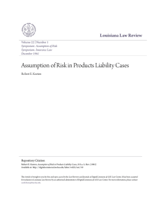 Assumption of Risk in Products Liability Cases