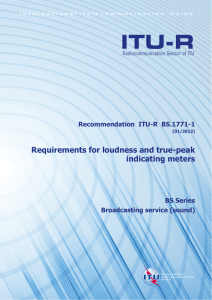 RECOMMENDATION ITU-R BS.1771-1 - Requirements for loudness