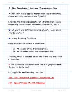 B. The Terminated, Lossless Transmission Line