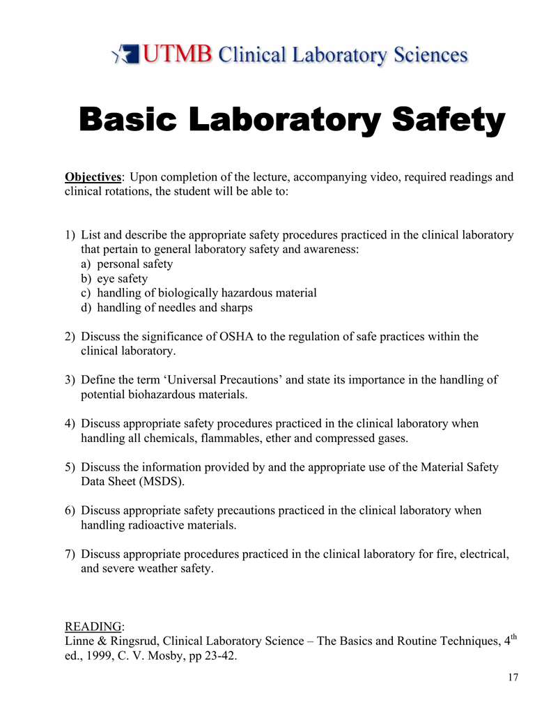 Basic Laboratory Safety